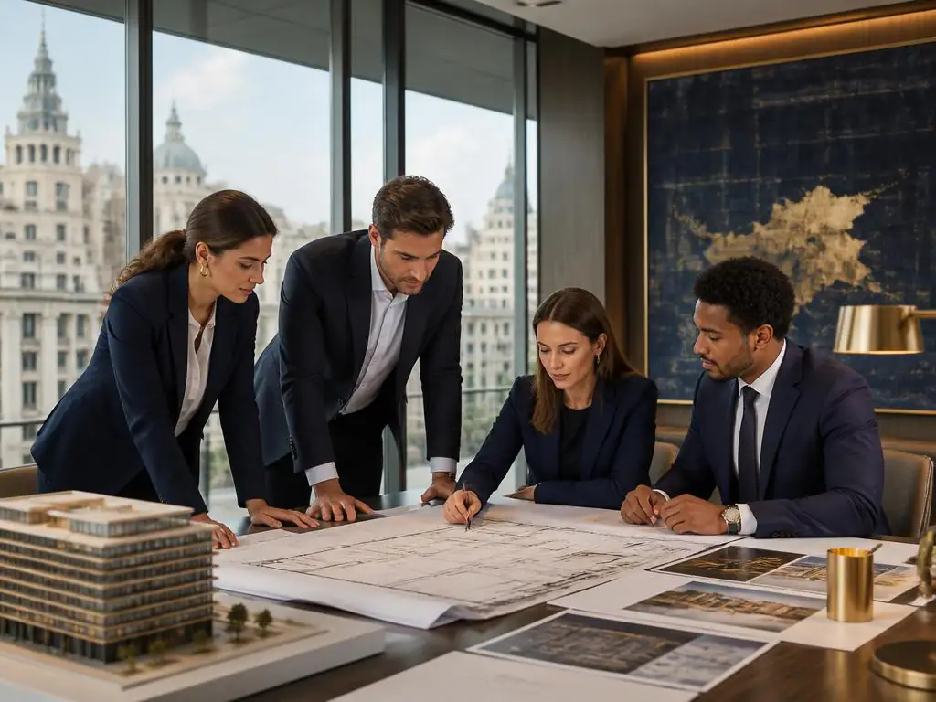 Equipo de Sígusta Inversiones analizando un proyecto de promoción